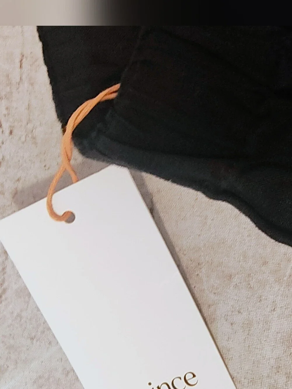 Quince 100% Linen Black Pull On Elastic Waist Baggy Pants Large Pockets